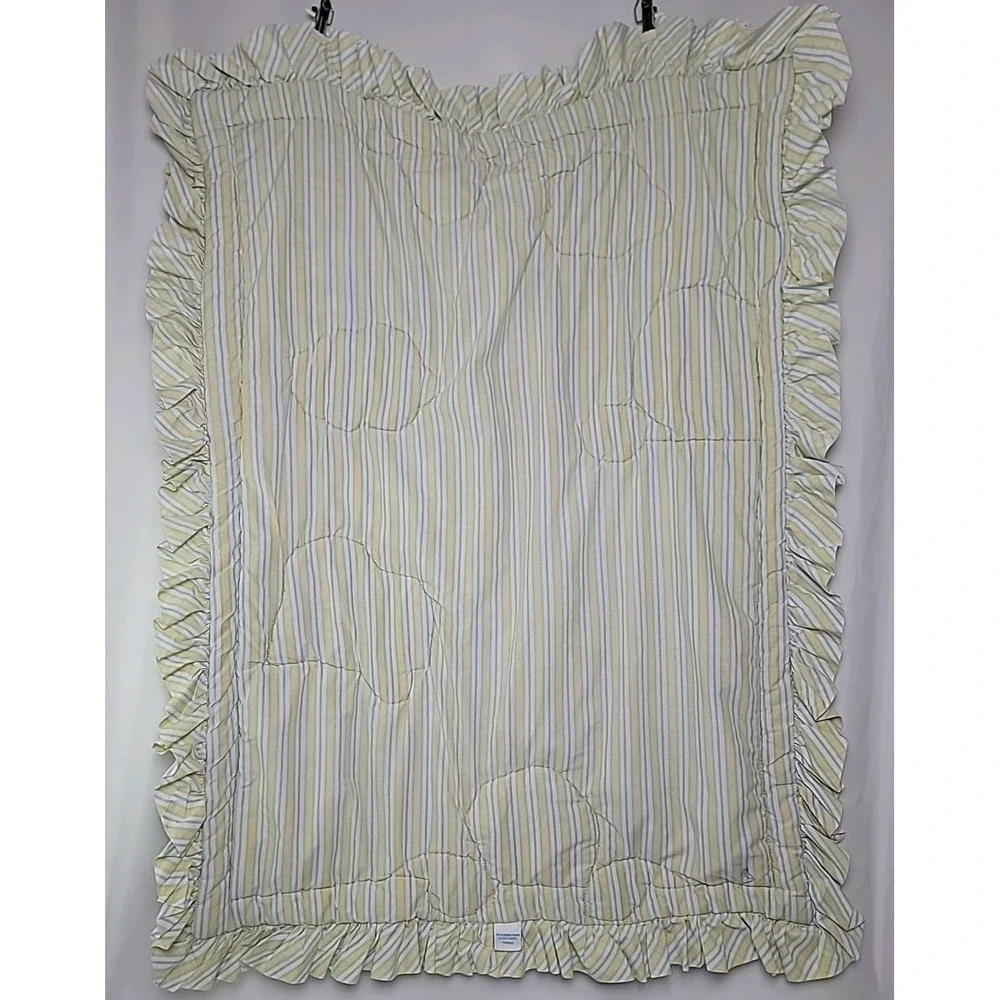 VTG Disney Winnie The Pooh and Friends Crib Quilt‎ Baby Stripe 3D Comforter 90s